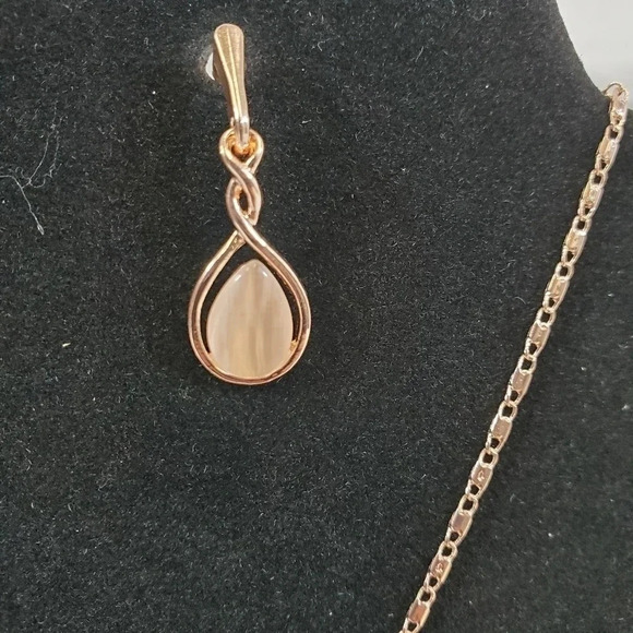 Rose Tone Swirl Earring and Necklace Set - Picture 6 of 6